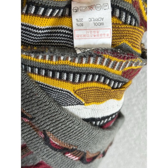 EIFFEL KNITWEAR MENS Wool BLEND Coogi Style Vest Sweater Sleeveless 90s Y2K - Picture 5 of 7